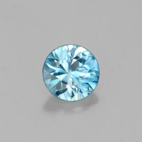 Zircone naturale blu da 0,33 ct, taglio rotondo, VVS