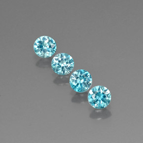 Zircone naturale blu da  ct, taglio rotondo, VVS
