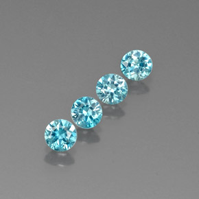Zircone naturale blu da  ct, taglio rotondo, VVS