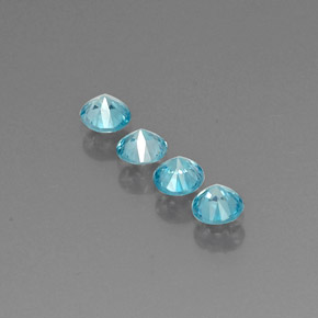 Zircone naturale blu da  ct, taglio rotondo, VVS