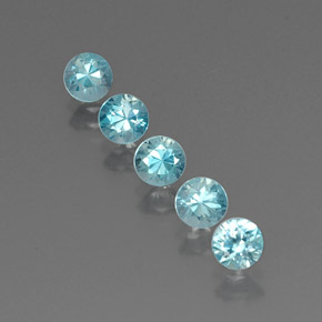 Zircone naturale blu da  ct, taglio rotondo, VVS