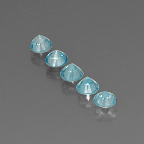 Zircone naturale blu da  ct, taglio rotondo, VVS