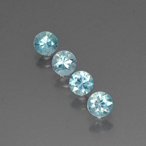 Zircone naturale blu da  ct, taglio rotondo, VVS