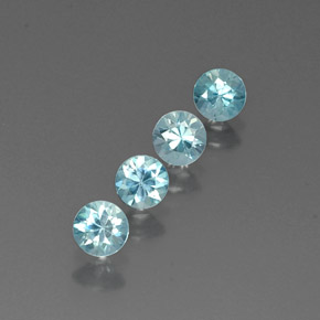 Zircone naturale blu da  ct, taglio rotondo, VVS