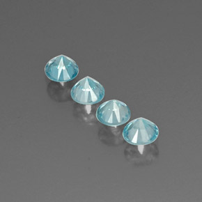 Zircone naturale blu da  ct, taglio rotondo, VVS