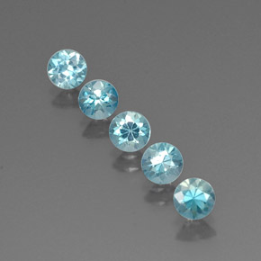 Zircone naturale blu da  ct, taglio rotondo, VVS