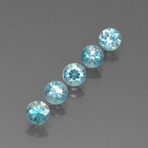 Zircone naturale blu da  ct, taglio rotondo, VVS