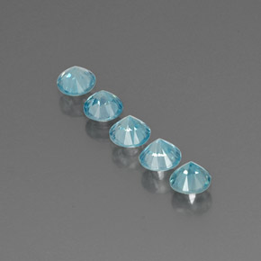 Zircone naturale blu da  ct, taglio rotondo, VVS