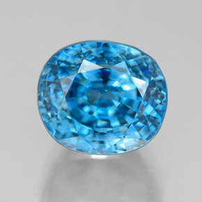 Zircone naturale blu da 7,38 ct, taglio ovale, VVS