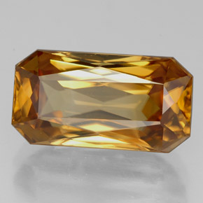 Zircone naturale giallo da 8,32 ct, taglio smeraldo, VVS