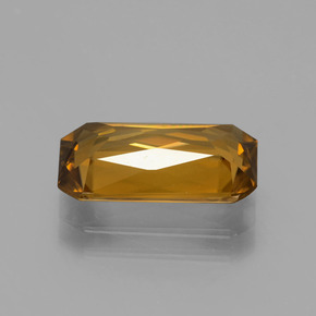 Zircone naturale giallo da 6,47 ct, taglio smeraldo, VVS