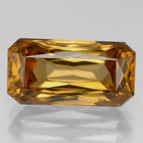 Zircone naturale oro da 8,12 ct, taglio smeraldo, VVS