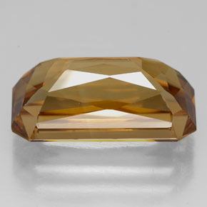 Zircone naturale oro da 8,12 ct, taglio smeraldo, VVS