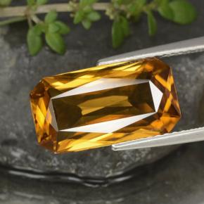 Zircone naturale dorato da 7,91 ct, taglio smeraldo, VS