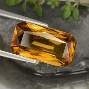 Zircone naturale dorato da 7,91 ct, taglio smeraldo, VS