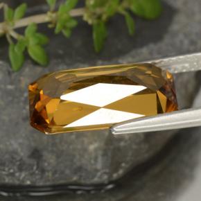 Zircone naturale dorato da 7,91 ct, taglio smeraldo, VS