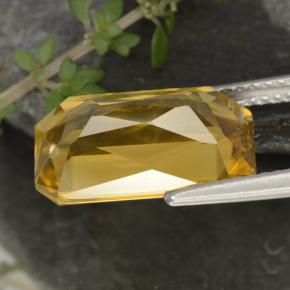 Zircone naturale oro da 9,67 ct, taglio smeraldo, VVS-VS