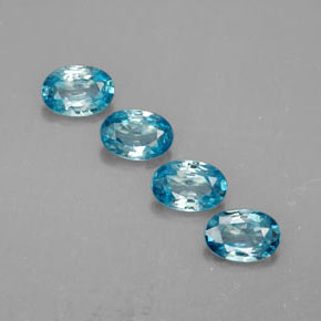 Zircone naturale blu da  ct, taglio ovale, VVS
