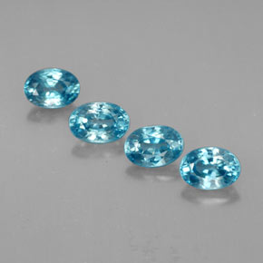 Zircone naturale blu da  ct, taglio ovale, VVS