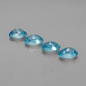 Zircone naturale blu da  ct, taglio ovale, VVS