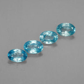Zircone naturale blu da  ct, taglio ovale, VVS