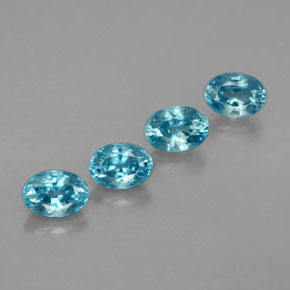 Zircone naturale blu da  ct, taglio ovale, VVS