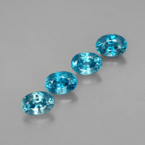 Zircone naturale blu da  ct, taglio ovale, VVS
