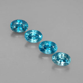 Zircone naturale blu da  ct, taglio ovale, VVS