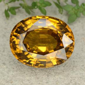 Zircone naturale giallo da 47,35 ct, taglio ovale, VVS