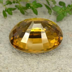 Zircone naturale giallo da 47,35 ct, taglio ovale, VVS
