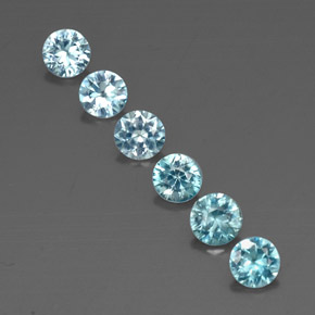 Zircone naturale blu da  ct, taglio rotondo, VVS-VS