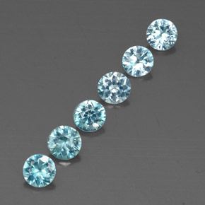 Zircone naturale blu da  ct, taglio rotondo, VVS-VS