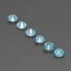 Zircone naturale blu da  ct, taglio rotondo, VVS-VS