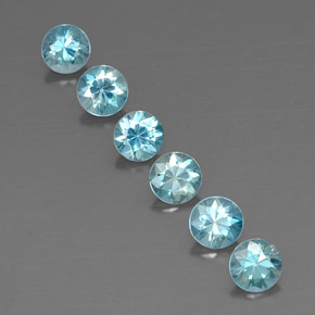 Zircone naturale blu da 3,29 ct, taglio rotondo, VVS-VS