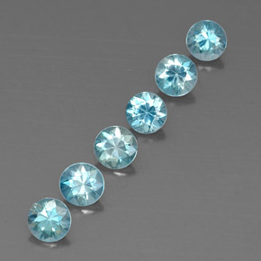Zircone naturale blu da 3,29 ct, taglio rotondo, VVS-VS