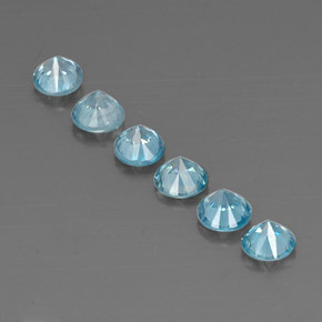 Zircone naturale blu da 3,29 ct, taglio rotondo, VVS-VS