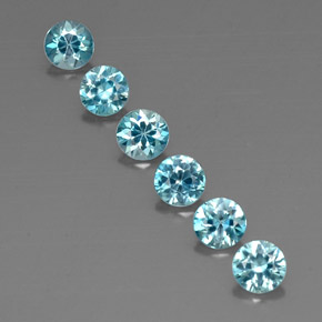 Zircone naturale blu da  ct, taglio rotondo, VVS-VS