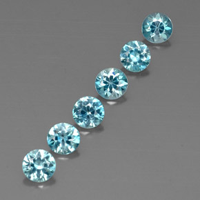 Zircone naturale blu da  ct, taglio rotondo, VVS-VS