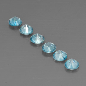 Zircone naturale blu da  ct, taglio rotondo, VVS-VS