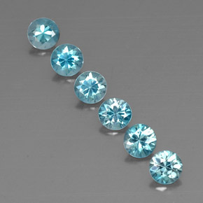 Zircone naturale blu da  ct, taglio rotondo, VVS-VS
