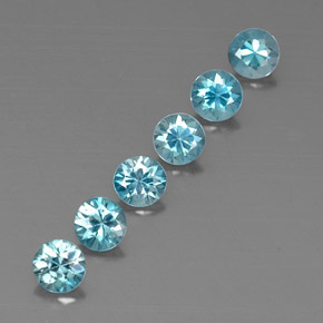Zircone naturale blu da  ct, taglio rotondo, VVS-VS
