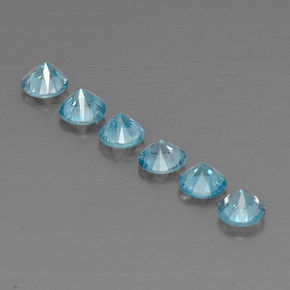 Zircone naturale blu da  ct, taglio rotondo, VVS-VS