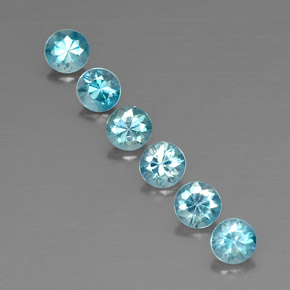 Zircone naturale blu da  ct, taglio rotondo, VVS-VS
