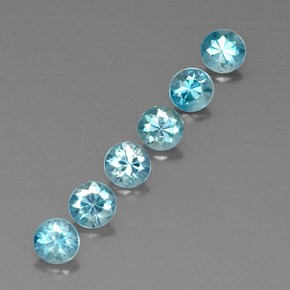 Zircone naturale blu da  ct, taglio rotondo, VVS-VS