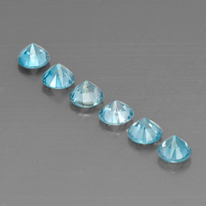 Zircone naturale blu da  ct, taglio rotondo, VVS-VS