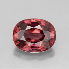 Zircone Rosso tendente al rosa naturale da 3.29 ct, Taglio ovale, VVS-VS