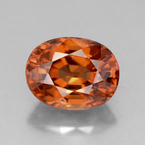 Zircone naturale arancione da 3,64 ct, taglio ovale, VVS