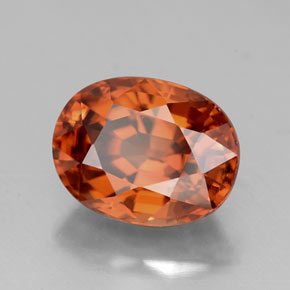 Zircone naturale arancione da 3,64 ct, taglio ovale, VVS