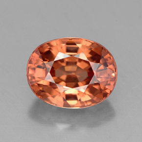 Zircone naturale arancione da 3,38 ct, taglio ovale, VVS