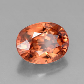 Zircone naturale arancione da 3,38 ct, taglio ovale, VVS
